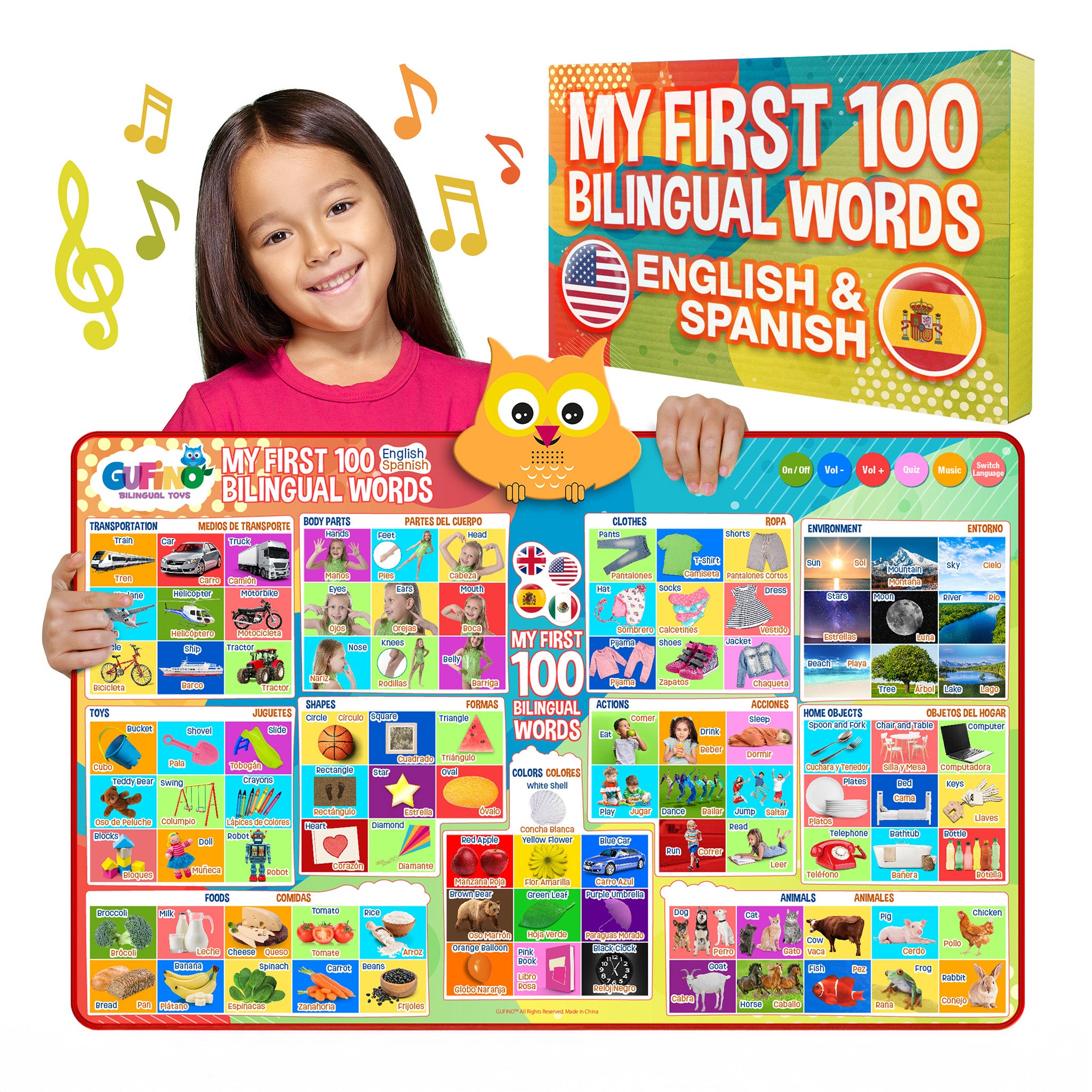 First 100 Bilingual Words in English & Spanish – Gufino Bilingual
