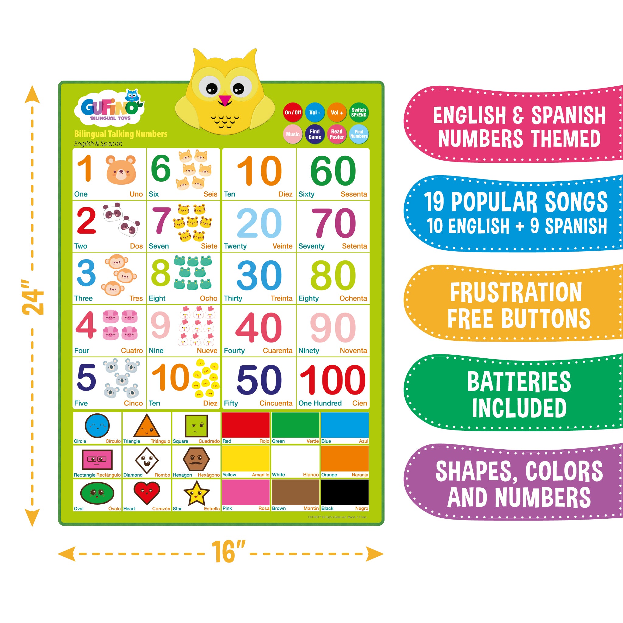 Bilingual Electronic Poster - Numbers & Shapes - Gufino Bilingual Learning