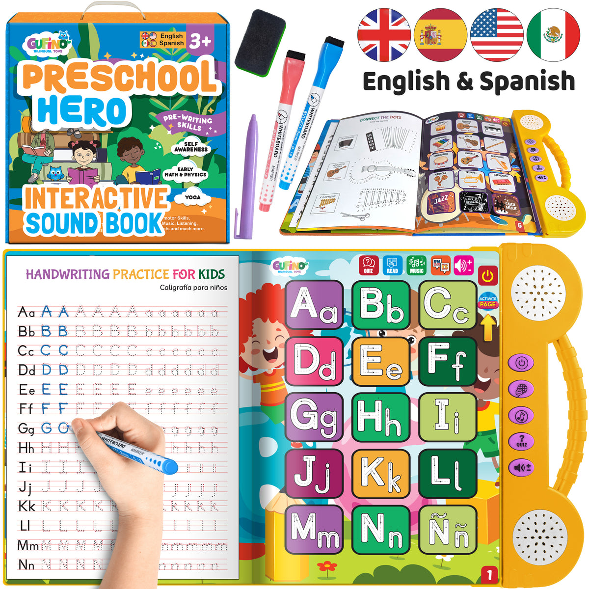 Language Learning Workbook Preschool Workbook - Spanish and English - Audio in both languages ...