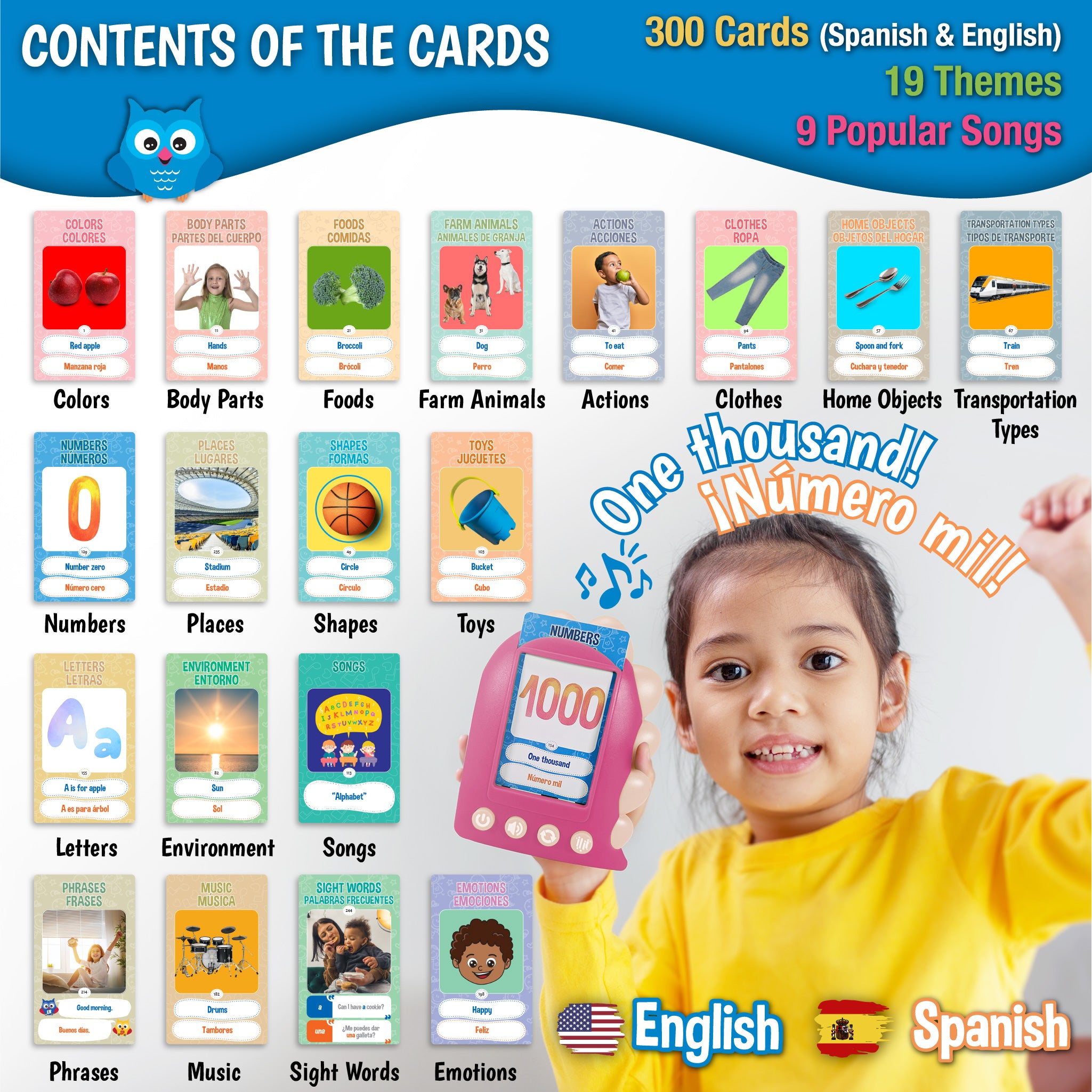 Bilingual Talking Flash Cards for Toddlers - Bilingual