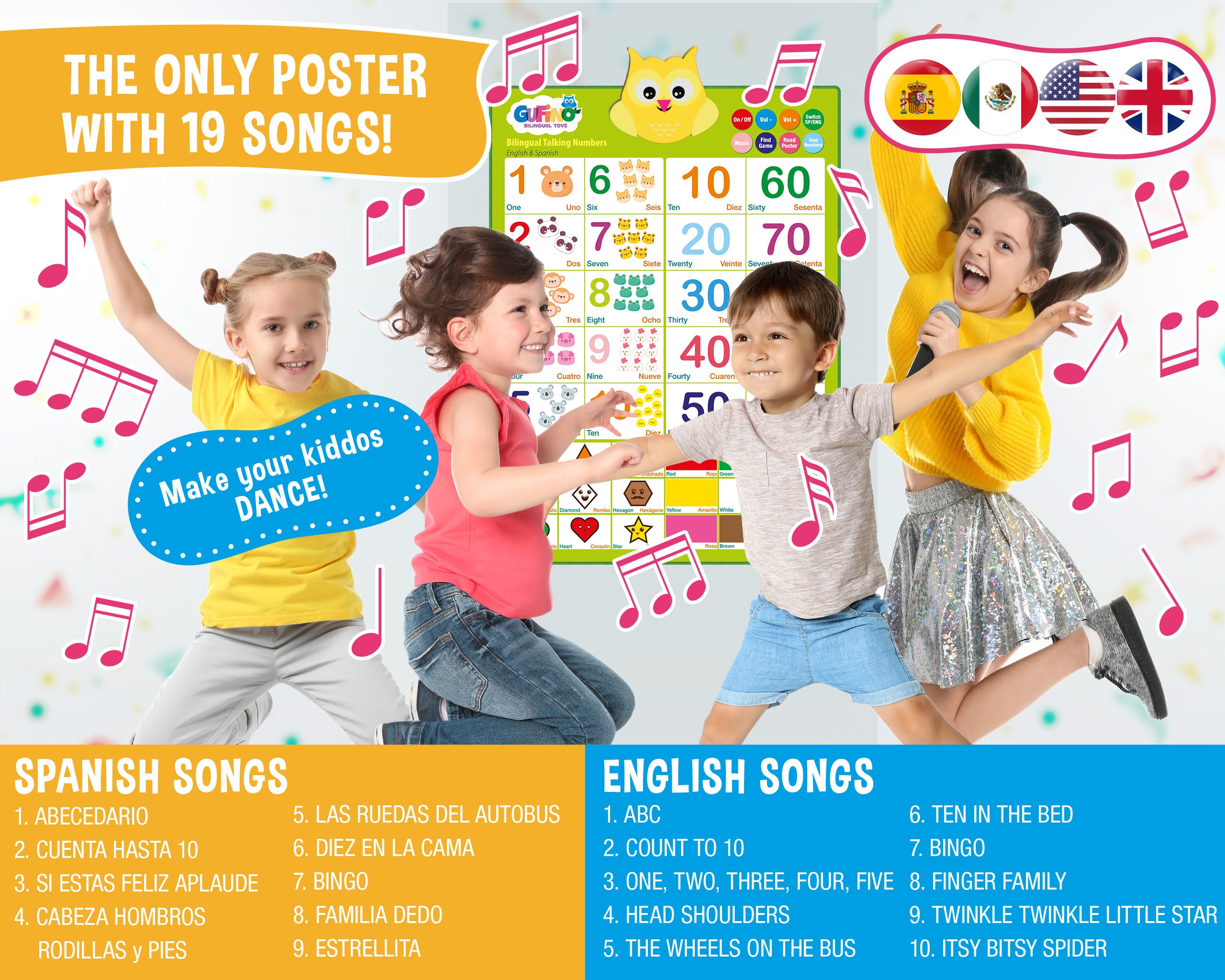 Bilingual Electronic Poster - Numbers & Shapes - Gufino Bilingual Learning