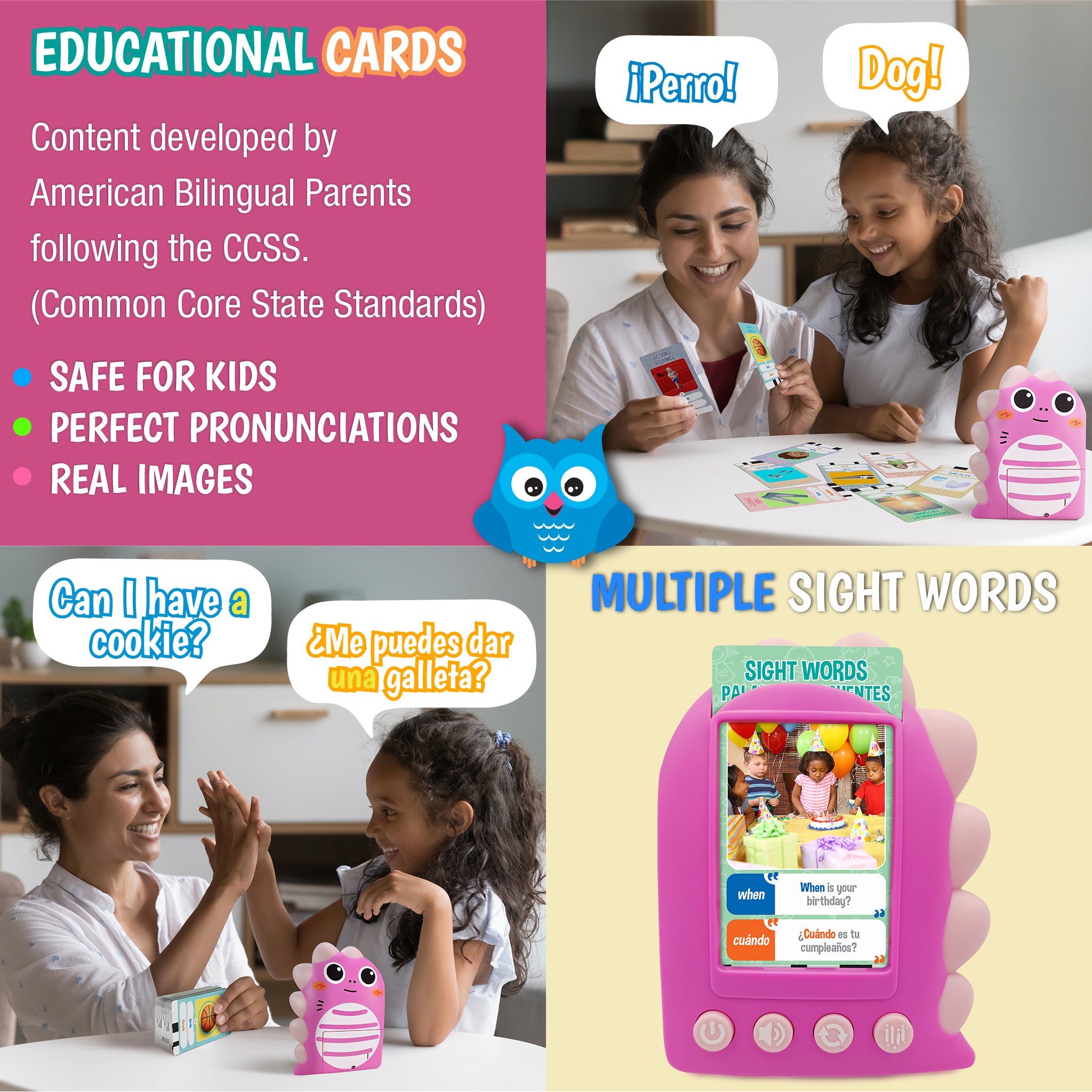 Bilingual Talking Flash Cards for Toddlers - Bilingual