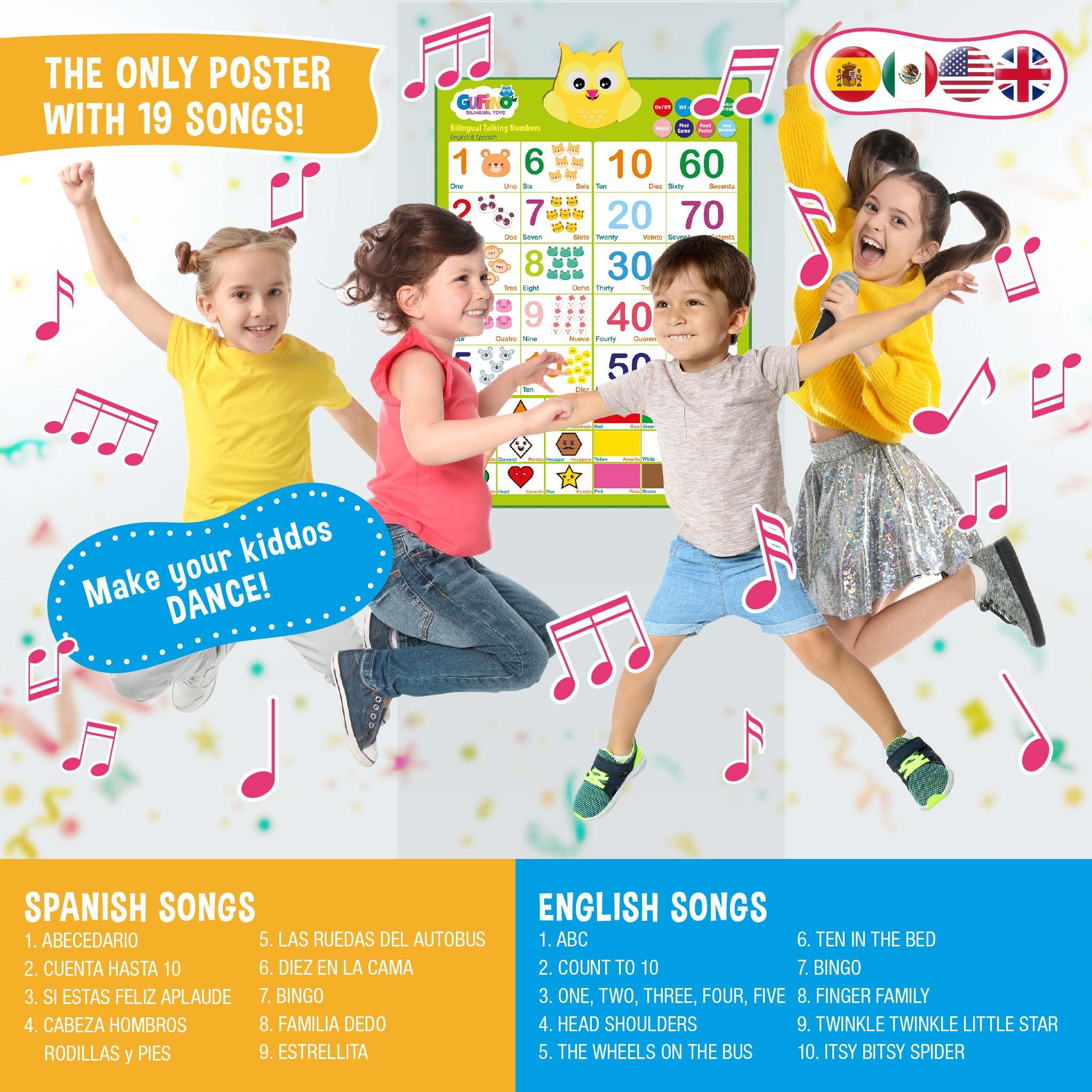 Bilingual Electronic Poster - Numbers & Shapes - Gufino Bilingual Learning