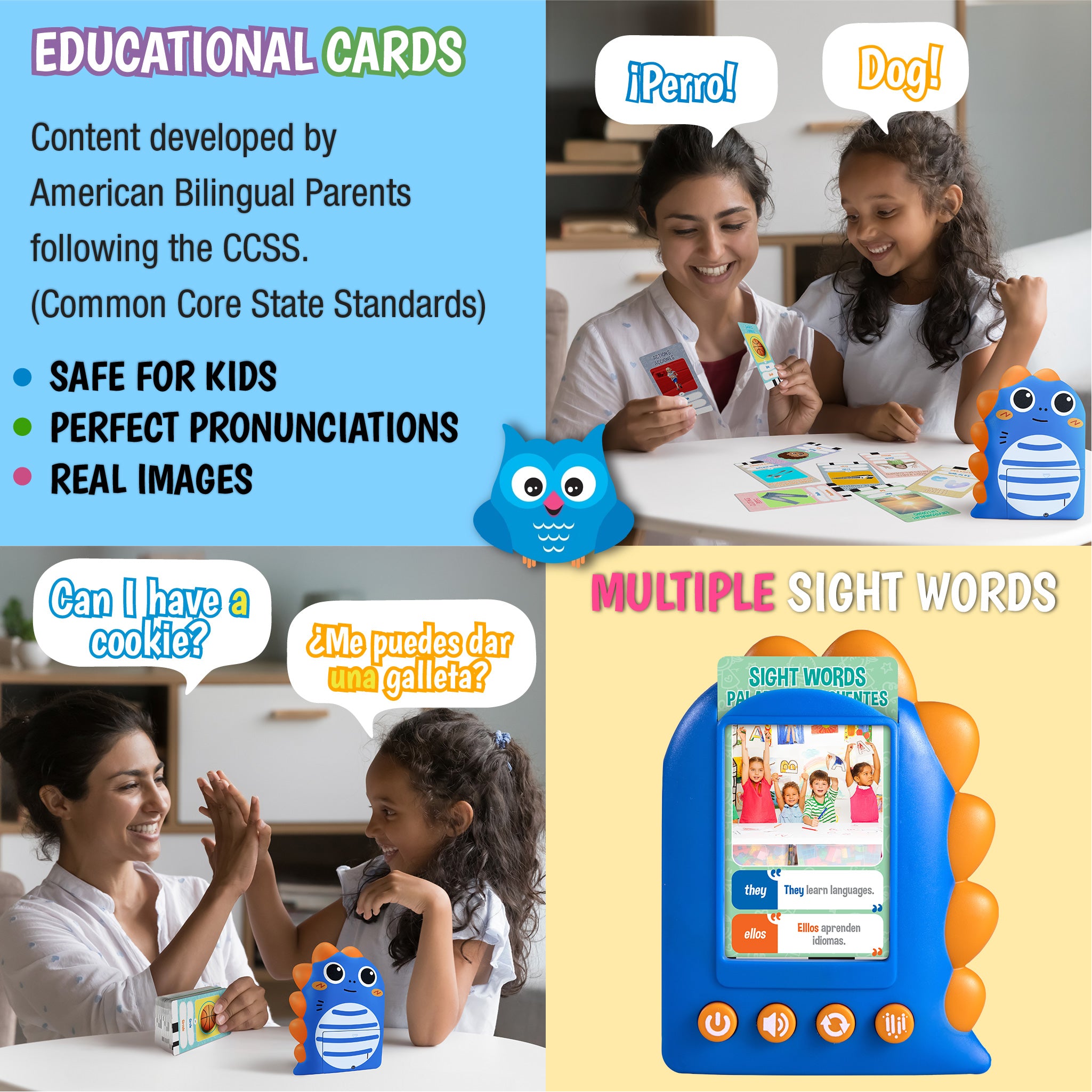 English & Spanish Flash Cards for Kids - Bilingual Flash Cards