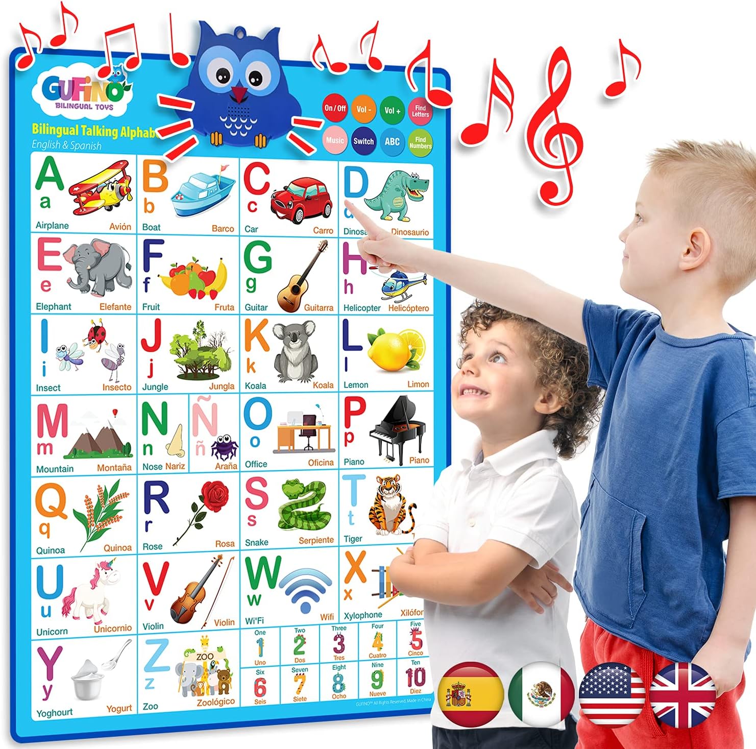 Bilingual Electronic Poster - Alphabet & Songs - Gufino Bilingual Learning