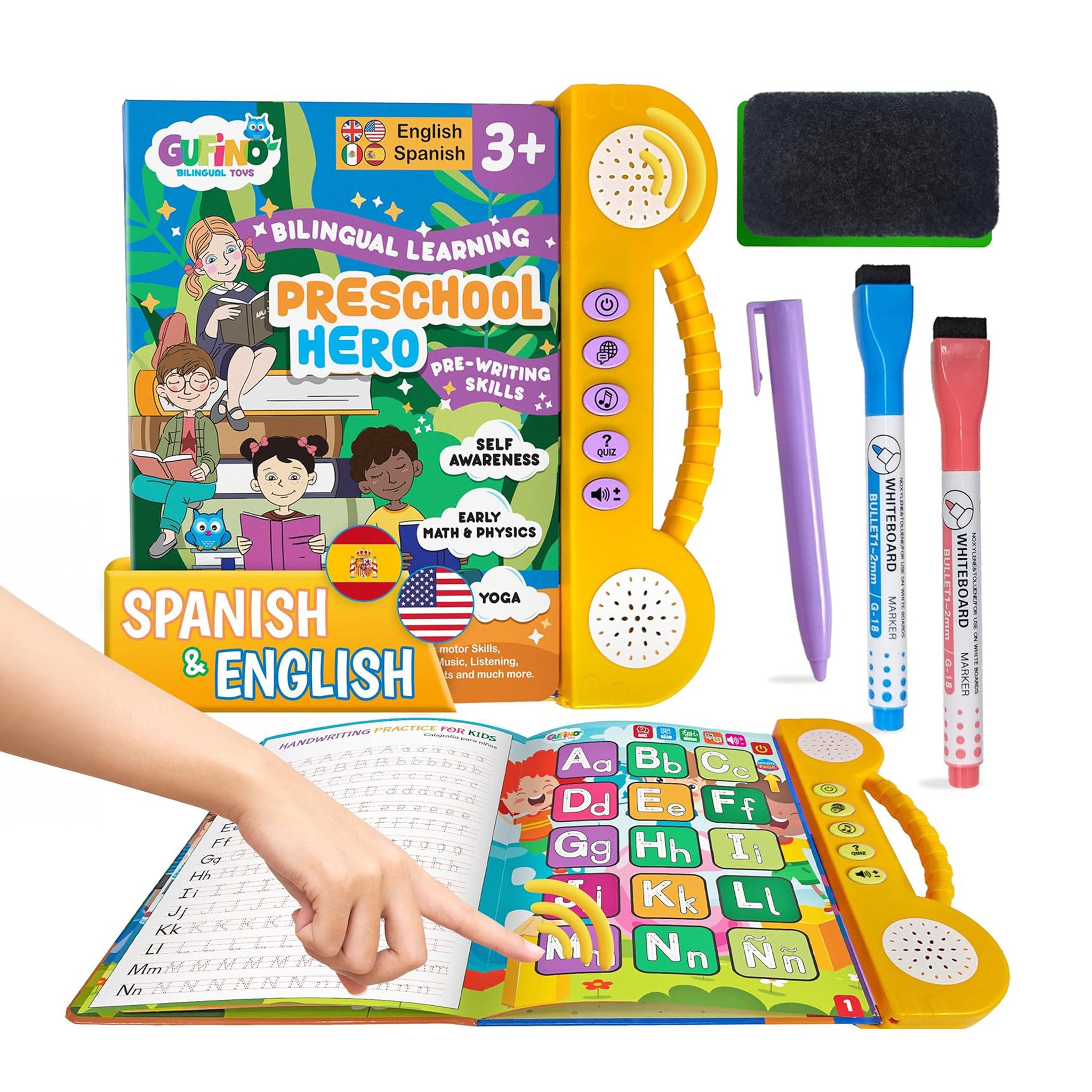 Preschool Workbook - Spanish and English - Audio in both languages - Gufino Bilingual Learning