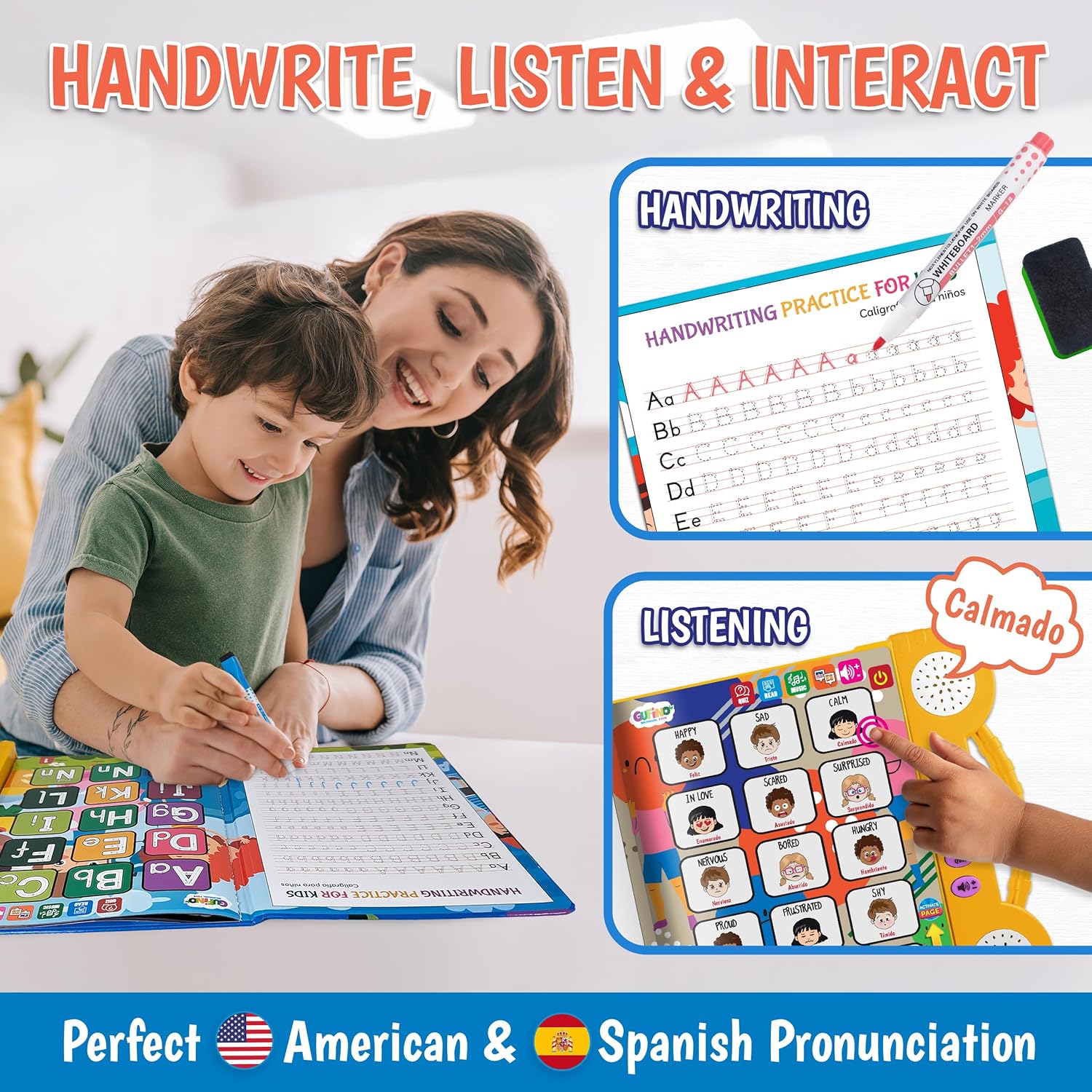Preschool Workbook - Spanish and English - Audio in both languages - Gufino Bilingual Learning
