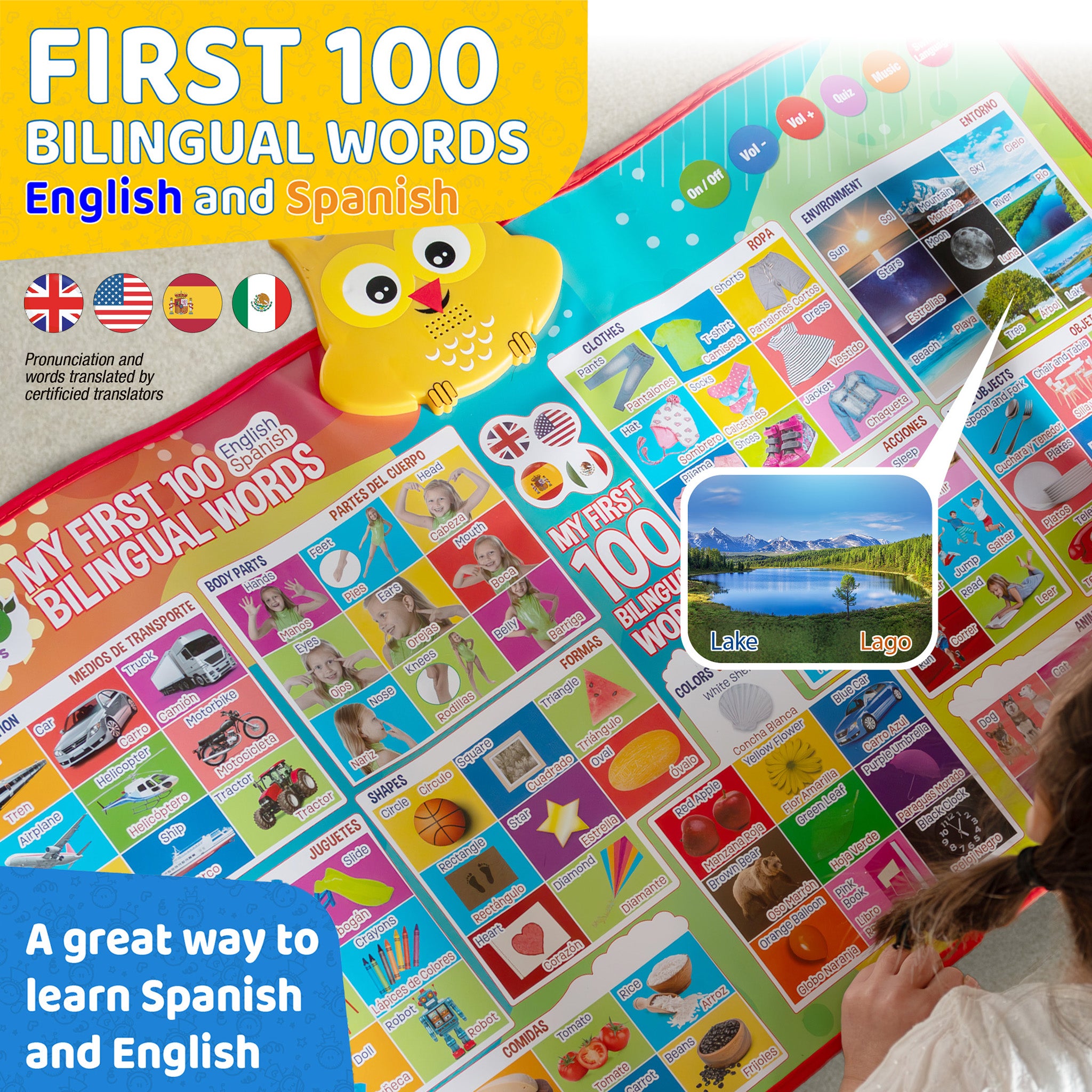 First 100 Bilingual Words in English & Spanish - Gufino Bilingual Learning