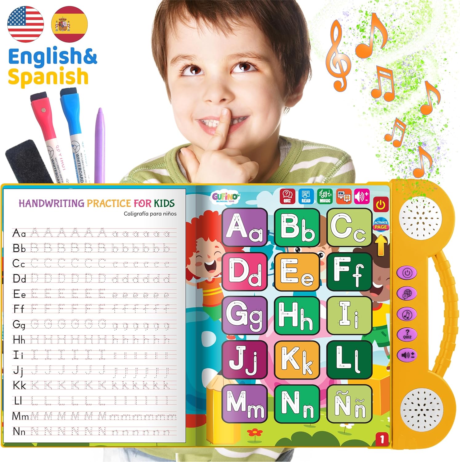 Preschool Workbook - Spanish and English - Audio in both languages - Gufino Bilingual Learning