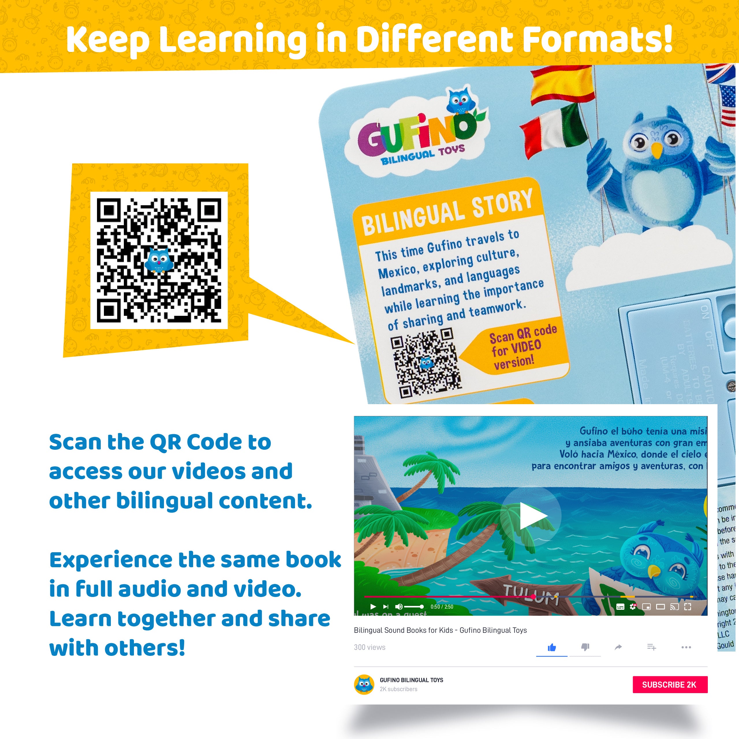 Bilingual Story - Gufino Travels to Mexico - Spanish & English Bilingual Sound Book - Gufino Bilingual Learning